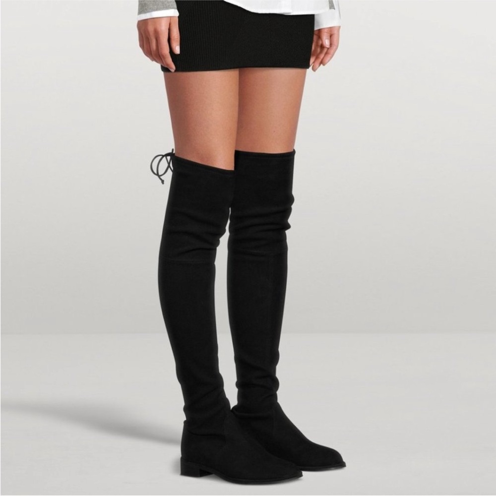 Stuart Weitzman Lowland Black Suede Over-the-Knee Boots Size 6.5